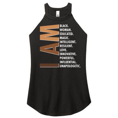 I Am Black Woman Educated Black History Month Women's Perfect Tri Rocker Tank