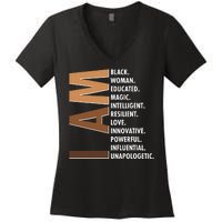 I Am Black Woman Educated Black History Month Women's V-Neck T-Shirt