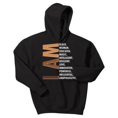 I Am Black Woman Educated Black History Month Kids Hoodie