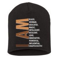 I Am Black Woman Educated Black History Month Short Acrylic Beanie