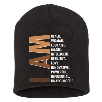 I Am Black Woman Educated Black History Month Short Acrylic Beanie