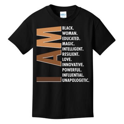 I Am Black Woman Educated Black History Month Kids T-Shirt