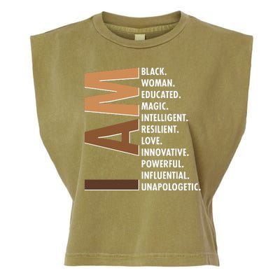 I Am Black Woman Educated Black History Month Garment-Dyed Women's Muscle Tee