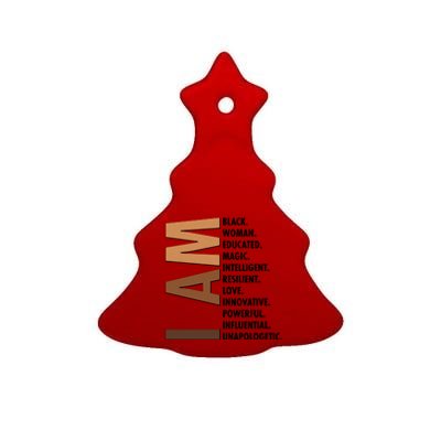 I Am Black Woman Educated Black History Month Ceramic Tree Ornament