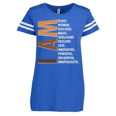 I Am Black Woman Educated Black History Month Enza Ladies Jersey Football T-Shirt