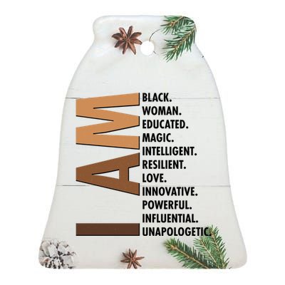 I Am Black Woman Educated Black History Month Ceramic Bell Ornament