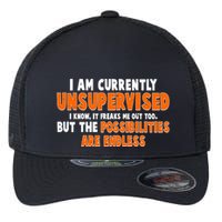 I Am Currently Unsupervised The Possibilities Are Endless Flexfit Unipanel Trucker Cap