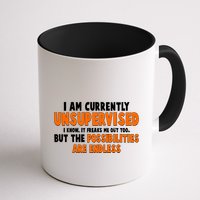 I Am Currently Unsupervised The Possibilities Are Endless Mug