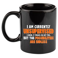 I Am Currently Unsupervised The Possibilities Are Endless 11oz C Handle Ceramic Mug