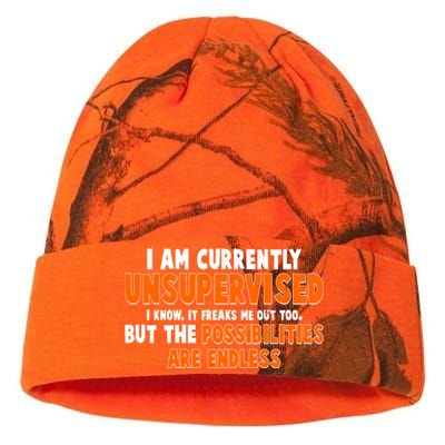 I Am Currently Unsupervised The Possibilities Are Endless Kati Licensed 12" Camo Beanie