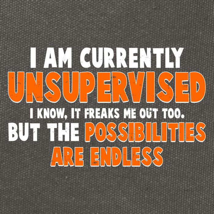 I Am Currently Unsupervised The Possibilities Are Endless Cotton Canvas Backpack