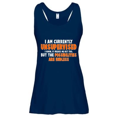I Am Currently Unsupervised The Possibilities Are Endless Ladies Essential Flowy Tank