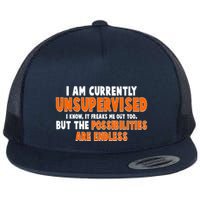 I Am Currently Unsupervised The Possibilities Are Endless Flatbill Hat