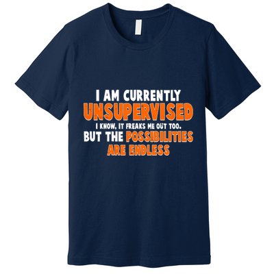 I Am Currently Unsupervised The Possibilities Are Endless Premium T-Shirt