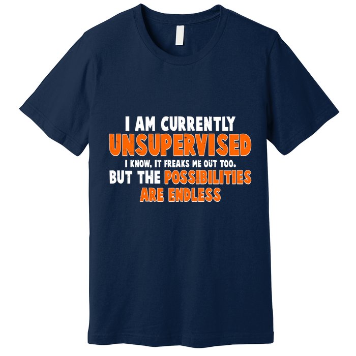 I Am Currently Unsupervised The Possibilities Are Endless Premium T-Shirt