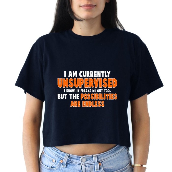 I Am Currently Unsupervised The Possibilities Are Endless Crop Top