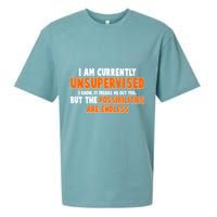 I Am Currently Unsupervised The Possibilities Are Endless Sueded Cloud Jersey T-Shirt