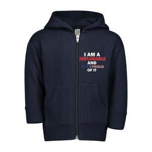 I Am Deplorable And I'm Proud Toddler Zip Fleece Hoodie