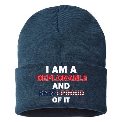 I Am Deplorable And I'm Proud Sustainable Knit Beanie