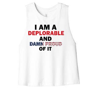 I Am Deplorable And I'm Proud Women's Racerback Cropped Tank