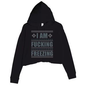 I Am F*cking Freezing Ugly X-mas Crop Fleece Hoodie