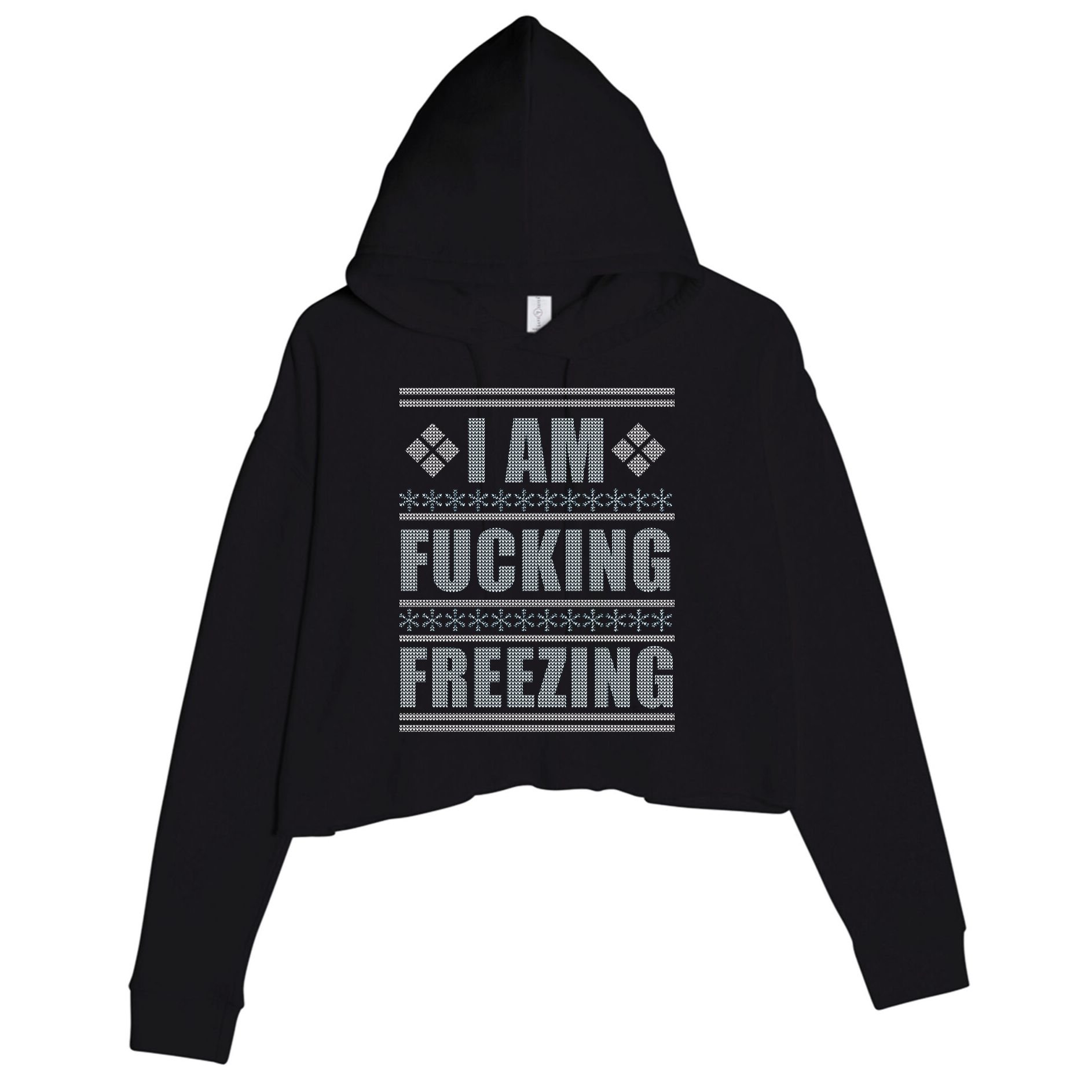 I Am F*cking Freezing Ugly X-mas Crop Fleece Hoodie
