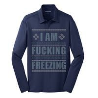 I Am F*cking Freezing Ugly X-mas Silk Touch Performance Long Sleeve Polo