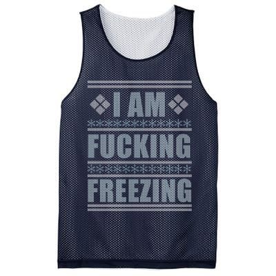 I Am F*cking Freezing Ugly X-mas Mesh Reversible Basketball Jersey Tank