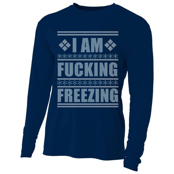 I Am F*cking Freezing Ugly X-mas Cooling Performance Long Sleeve Crew