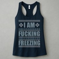 I Am F*cking Freezing Ugly X-mas Womens Tank Top
