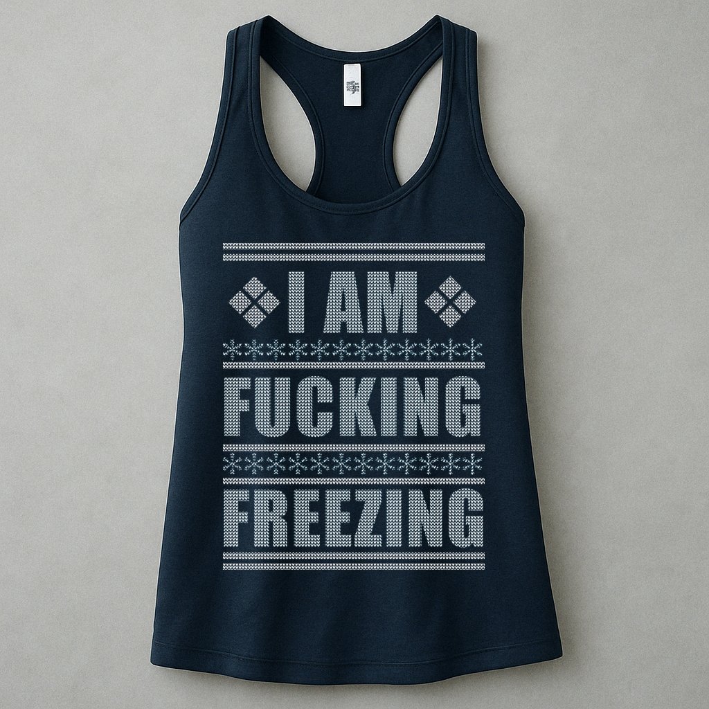 I Am F*cking Freezing Ugly X-mas Womens Tank Top