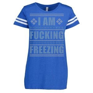 I Am F*cking Freezing Ugly X-mas Enza Ladies Jersey Football T-Shirt