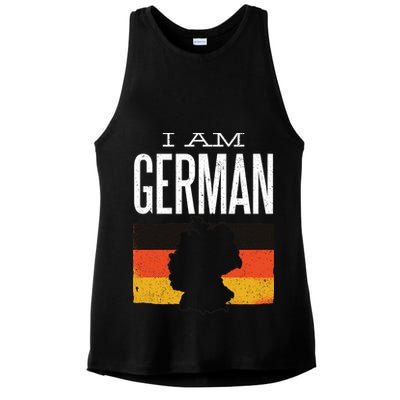 I Am German Ladies PosiCharge Tri-Blend Wicking Tank