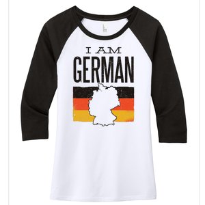 I Am German Women's Tri-Blend 3/4-Sleeve Raglan Shirt