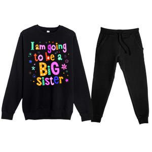 I Am Going To Be A Big Sister Premium Crewneck Sweatsuit Set