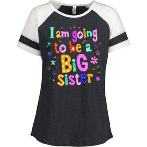 I Am Going To Be A Big Sister Enza Ladies Jersey Colorblock Tee