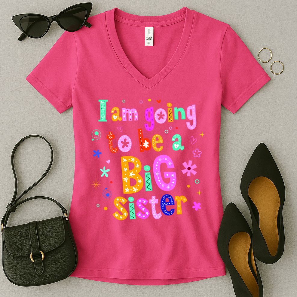 I Am Going To Be A Big Sister Women's V-Neck T-Shirt