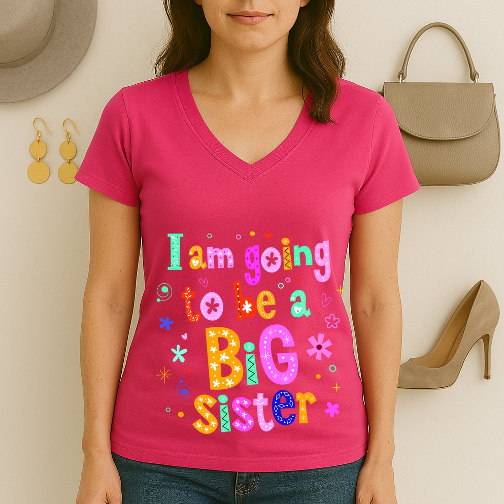 I Am Going To Be A Big Sister Women's V-Neck T-Shirt
