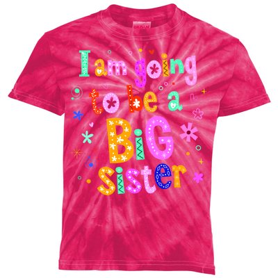 I Am Going To Be A Big Sister Kids Tie-Dye T-Shirt