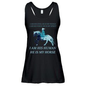 I Am His Human He is My Horse Ladies Essential Flowy Tank