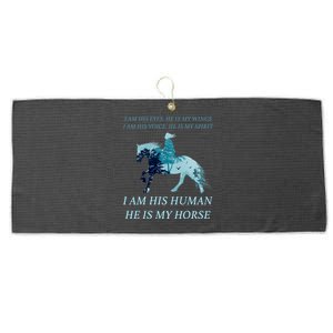 I Am His Human He is My Horse Large Microfiber Waffle Golf Towel