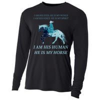 I Am His Human He is My Horse Cooling Performance Long Sleeve Crew