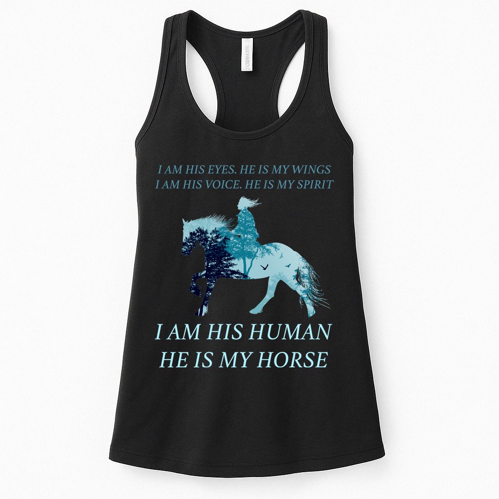 I Am His Human He is My Horse Womens Tank Top