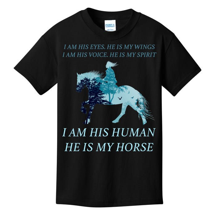 I Am His Human He is My Horse Kids T-Shirt