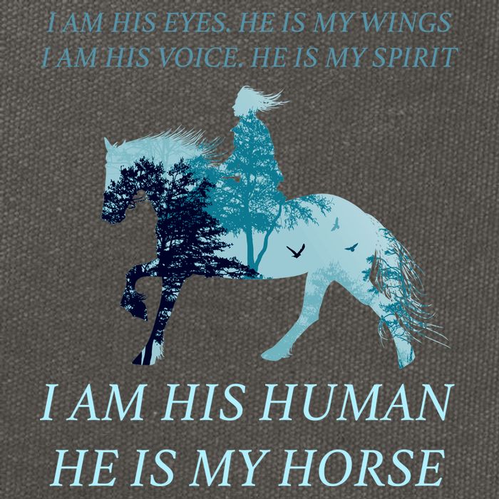 I Am His Human He is My Horse Cotton Canvas Backpack