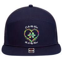 I Am His Voice He Is My Heart- Autism Awareness 7 Panel Mesh Trucker Snapback Hat