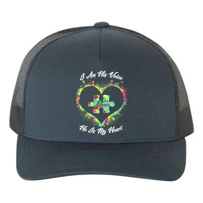 I Am His Voice He Is My Heart- Autism Awareness Yupoong Adult 5-Panel Trucker Hat