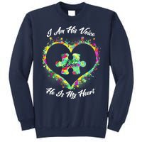 I Am His Voice He Is My Heart- Autism Awareness Sweatshirt