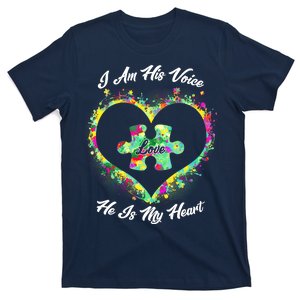 I Am His Voice He Is My Heart- Autism Awareness T-Shirt