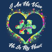 I Am His Voice He Is My Heart- Autism Awareness Tie-Dye T-Shirt